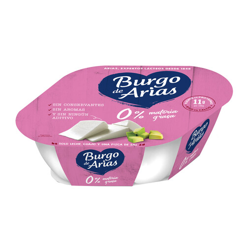 Alcampo BURGO DE ARIAS Queso fresco desnatado 0% materia grasa BURGO DE ARIAS 4x72g