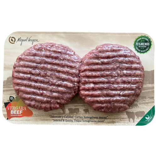 Alcampo Burguer meat de vacuno de 1/2 libra MIGUEL VERGARA 2 uds