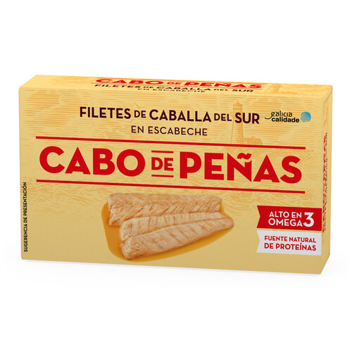 Alcampo CABO DE PEÑAS Caballa del sur en escabeche en filetes lata de 53 g