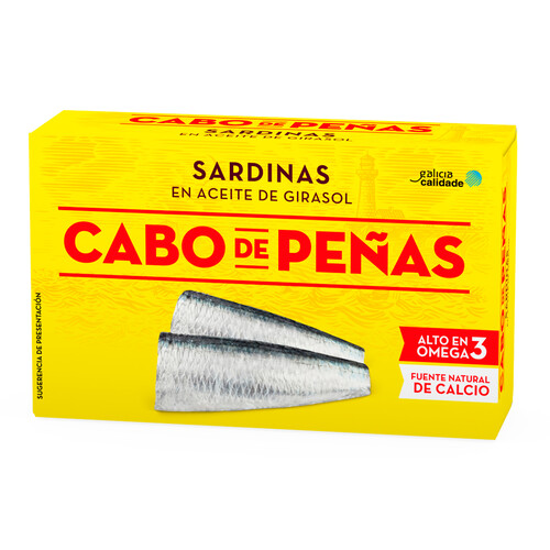Alcampo CABO DE PEÑAS Sardinas en aceite de girasol lata 84 g