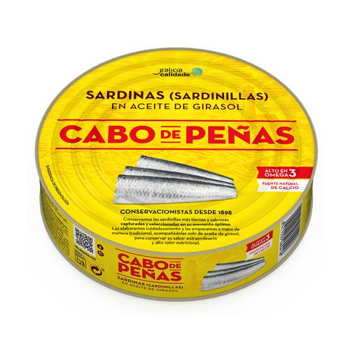 Alcampo CABO DE PEÑAS Sardinillas en aceite de girasol lata de 385 g