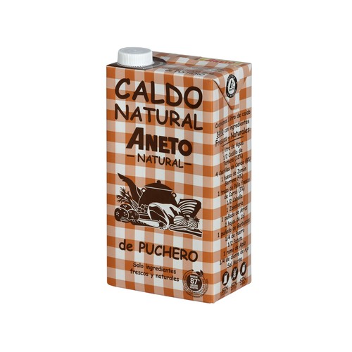 Alcampo Caldo de puchero con las mejores carnes y las verduras más frescas ANETO brik de 1 l