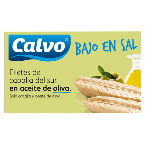 Alcampo CALVO Caballa filetes en aceite de oliva bajo en sal 120 g
