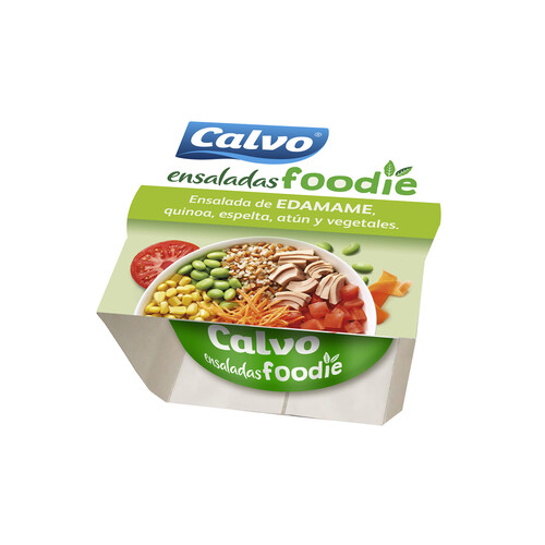 Alcampo CALVO Ensalada de Edamame quinoa espelta atún y vegetales CALVO FOODIE 190 g