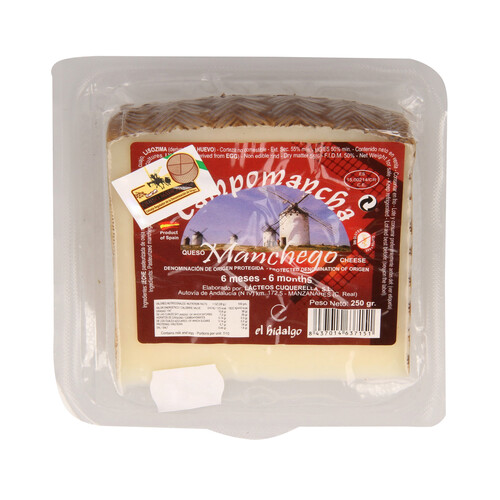 Alcampo CAMPOMANCHA Queso de oveja en cuña de La Mancha y sin gluten CAMPOMANCHA 250 g