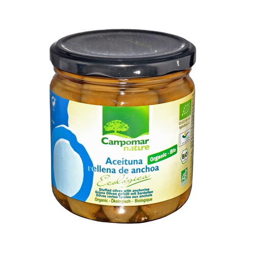 Alcampo CAMPOMAR NATURE Aceitunas rellenas de anchoa ecológica CAMPOMAR 200 g