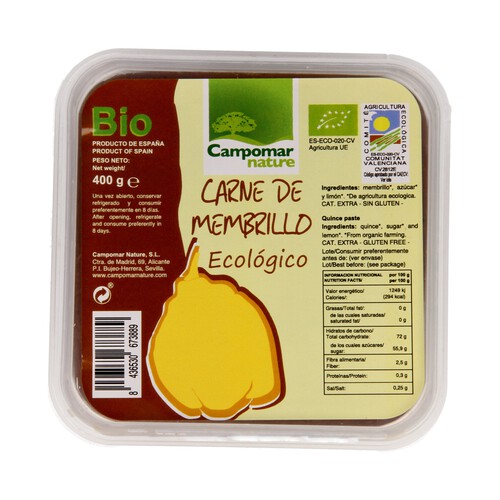 Alcampo CAMPOMAR NATURE Carne de membrillo ecológico CAMPOMAR NATURE 400 g
