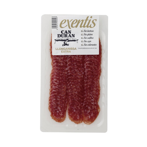 Alcampo CAN DURAN Longaniza de categoria extra cortada en lonchas CAN DURAN Exentis 90 g