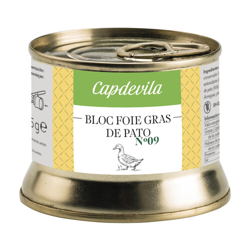 Alcampo CAPDEVILLA Bloc de foie gras de pato CAPVEVILLA Nº 9 135 g