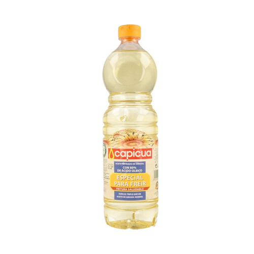 Alcampo CAPICUA Aceite de girasol alto oleico botella de 1 l