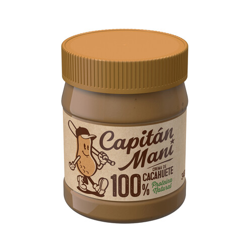 Alcampo CAPITÁN MANI Crema cacahuete suave sin sal ni azúcares añadidos 340 g