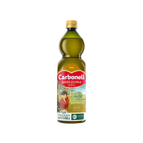 Alcampo CARBONELL Aceite de oliva virgen extra 100% Arbequina botella de 1 l