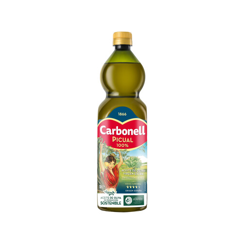 Alcampo CARBONELL Aceite de oliva virgen extra 100% Picual botella de 1 l