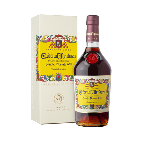 Alcampo CARDENAL MENDOZA Brandy solera gran reserva elaborado en Jerez de la Frontera CARDENAL MENDOZA botella de 70 cl