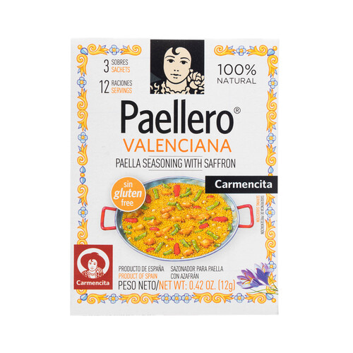 Alcampo CARMENCITA Sazonador para paella valenciana CARMENCITA caja de 12 g