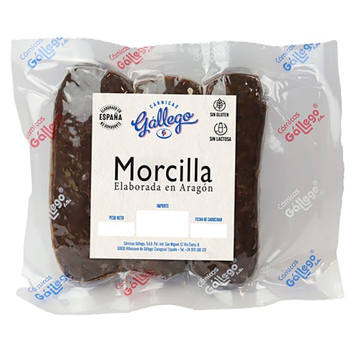 Alcampo CARNICAS GÁLLEGO Morcillas Negra De Arroz Con Piñones Elaboradas Sin Gluten