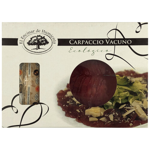Alcampo Carpaccio De Vacuno Ecológico Con Lascas De Queso Parmigiano Reggiano EL ENCINAR DE HUMIENTA 100 G