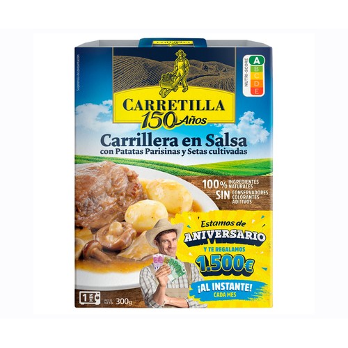 Alcampo CARRETILLA Carrilleras en salsa con patatas Parisinas y setas cultivadas 300 g