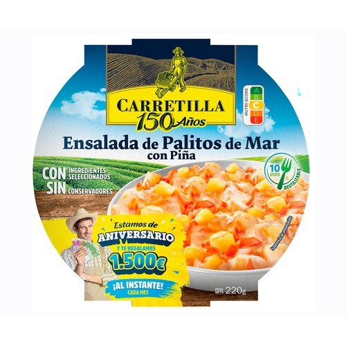 Alcampo CARRETILLA Ensalada de cangrejo y piña 220 g
