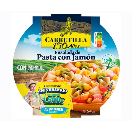 Alcampo CARRETILLA Ensalada de pasta con jamón 240 g