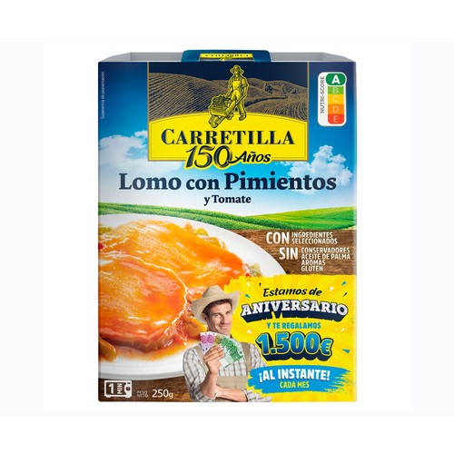 Alcampo CARRETILLA Lomo con pimientos y tomate 250 g