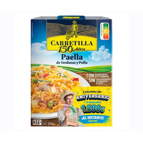 Alcampo CARRETILLA Paella con verduras y pollo 250 g