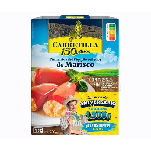 Alcampo CARRETILLA Pimientos rellenos de marisco 280 g