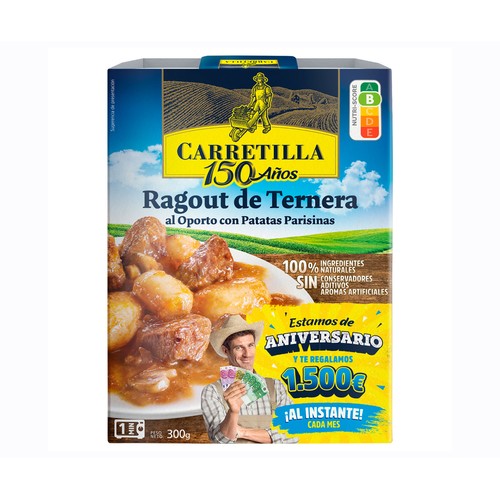 Alcampo CARRETILLA Ragout de ternera al Oporto con patatas Parisinas 300 g