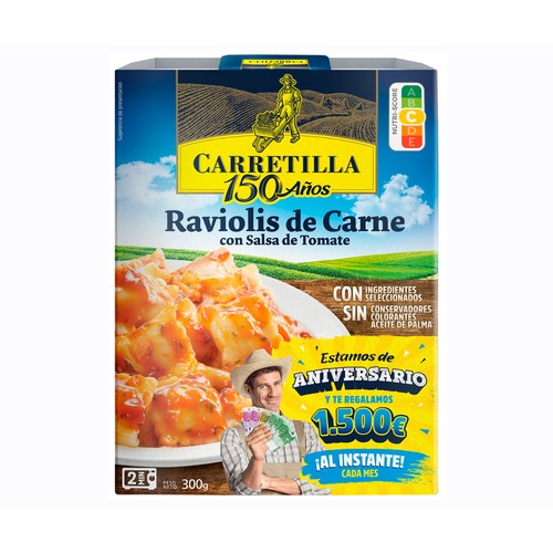 Alcampo CARRETILLA Raviolis de carne especial para microondas 350 g