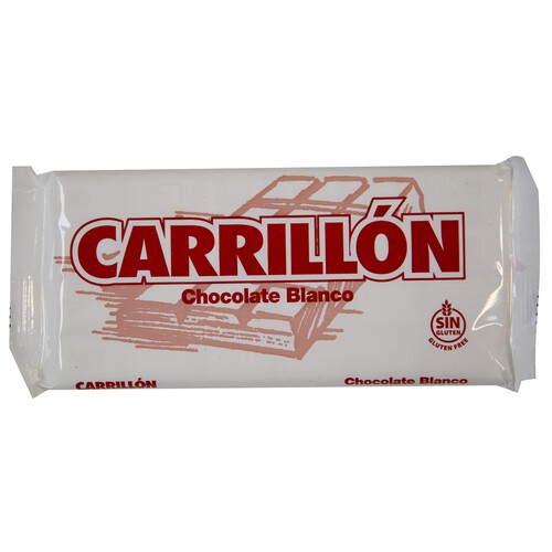 Alcampo CARRILLÓN Chocolate blanco elaborado sin gluten tableta de 100 g
