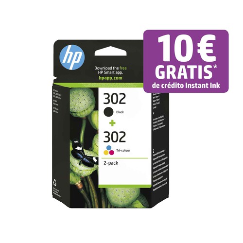 Alcampo Cartucho de tinta original HP 302 X4D37AE negro y tricolor
