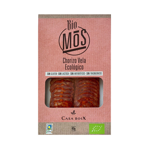 Alcampo CASA BOIX Chorizo vela loncheado ecológico CASA BOIX 80 g