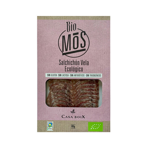 Alcampo CASA BOIX Salchichón vela loncheado ecológico CASA BOIX 80 g