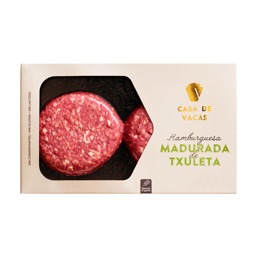 Alcampo CASA DE VACAS Hamburguesa vacuno madurada de Txuleta 2x150 gr