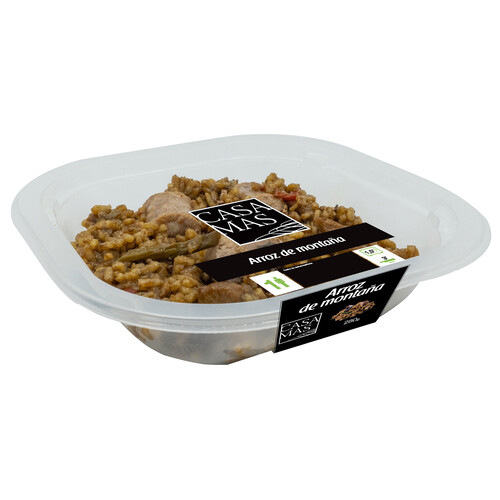Alcampo CASA MAS Arroz de montaña (arroz con butifarra y setas) listo para calentar y comer CASA MAS 280 g