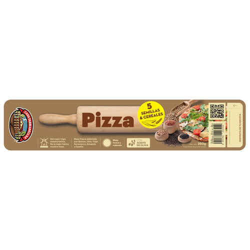 Alcampo CASA TARRADELLAS Masa fresca y redonda elaborada con quinoa chia trigo sarraceno amapola y espelta CASA TARRADELLAS 260 g