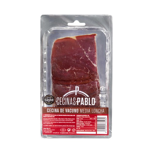 Alcampo CECINAS PABLO Cecina de vacuno elaborada en Astorga y cortada en medias lonchas CECINAS PABLO 100 g
