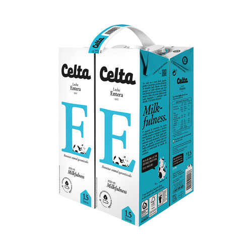 Alcampo CELTA Leche entera de vaca con bienestar animal garantizado 4 x 1.5 l