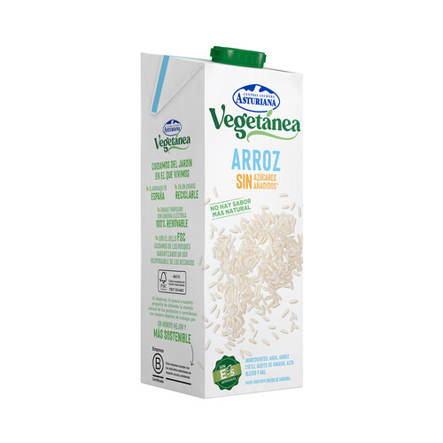Alcampo CENTRAL LECHERA ASTURIANA Bebida de arroz sin azúcares añadidos Vegetánea 1 l