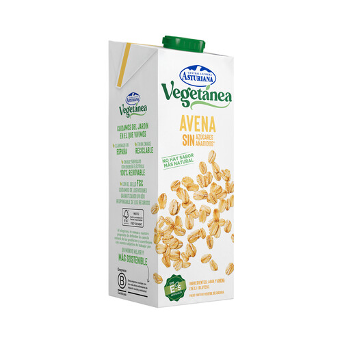 Alcampo CENTRAL LECHERA ASTURIANA Bebida de avena sin azúcares añadidos Vegetánea 1 l