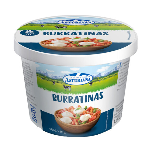 Alcampo CENTRAL LECHERA ASTURIANA Burratinas Toscanella CENTRAL LECHERA ASTURIANA 4 x 50 gr