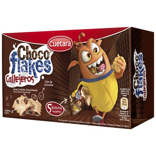 Alcampo CHOCO FLAKES Galletas con arroz inflado chocolateado packs de 5 uds. de 50 g