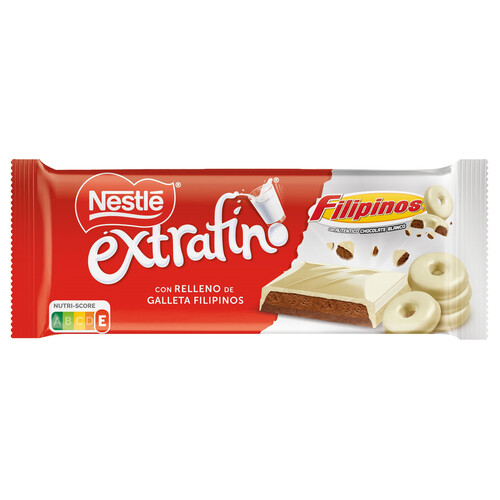 Alcampo Chocolate con leche relleno de filipinos blanco 84 g