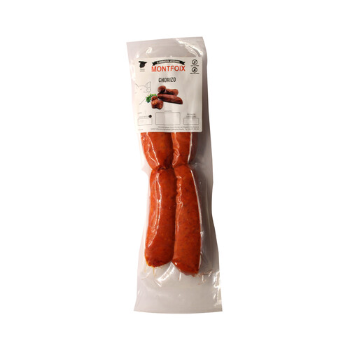 Alcampo Chorizo fresco oredado envasado al vacio y elaborado sin gluten ni lactosa MONTFOIX 280 g