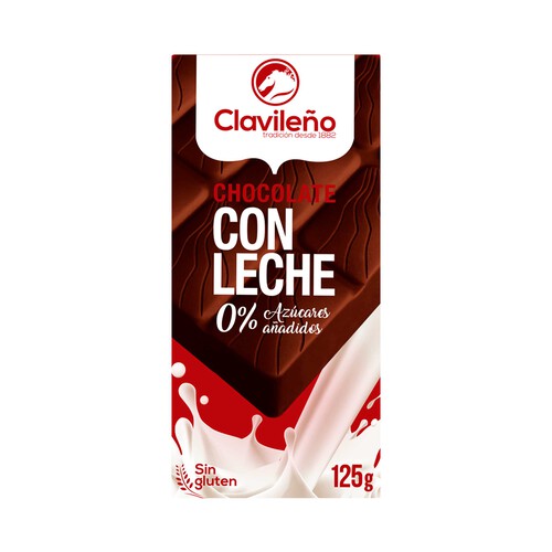 Alcampo CLAVILEÑO Chocolate con leche extrafino sin azúcares añadidos 125 g