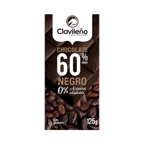 Alcampo CLAVILEÑO Chocolate extrafino negro sin azúcares añadidos 125 g