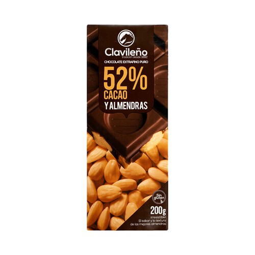 Alcampo CLAVILEÑO Chocolate negro con almendras enteras 200 g