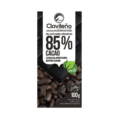 Alcampo CLAVILEÑO Chocolate negro sin azúcar añadido 100 g