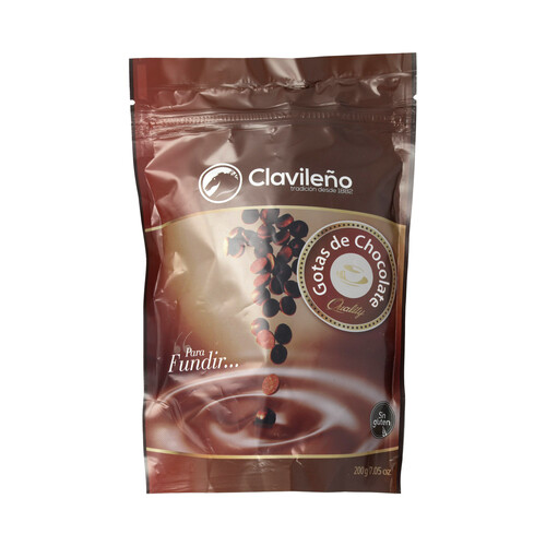 Alcampo CLAVILEÑO Cobertura de chocolate negro en gotas 200 g
