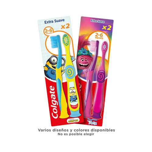 Alcampo COLGATE Cepillo de dientes infantil para niños de 2 a 6 años con filamentos extra suaves COLGATE 2 uds